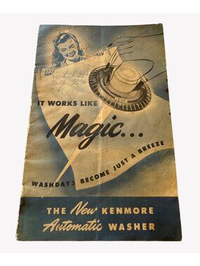 Vintage Kenmore Automatic Washer Advertising Pamphlet Sears Roebuck 1950 Laundry